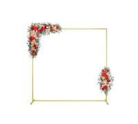 Supporto per sfondo per arco nuziale Cornice quadrata per arco per palloncini in metallo dorato per cerimonia, anniversario, albero da giardino, foto per baby shower all'aperto