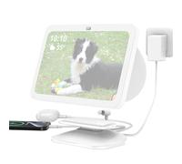 Supporto per Show 8 3rd gen e telefono - PlusAcc Supporto stazione di ricarica regolabile con porta USB-C/A due, compatibile con auricolari/Show 8 solo 3rd Gen (Bianco)