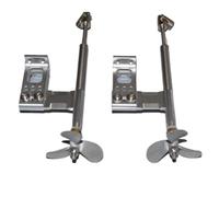 Supporto per sistema di albero, staffa di fissaggio per albero e gancio per barche telecomandate, con set di eliche per mano sinistra e destra per motori doppi (25 cm - 3 mm)