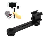 Supporto per slitta fredda 3 in 1 con supporto per telefono Clip per microfono Asta di prolunga Espansore per slitta fredda multi testa per stabilizzatore per smartphone Accessori (Nero)