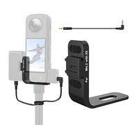 Supporto per slitta fredda per ricevitore DJI Mic 2, staffa di supporto audio leggera per Insta360 X5, adattatore microfono con cavo audio da 3,5 mm per accessori Insta360 X5