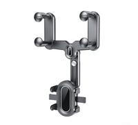 Supporto per smartphone Auto ABS+NPU per vista Libera Supporto | Rotazione 360 gradi, design retrattile, montaggio su specchietto, visione stradale non ostruita, nero elegante