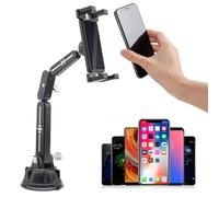 Supporto per Smartphone Auto, Supporto Tablet Universale con Ventosa Regolabile a Rotazione Completa di 360°, Supporto per Tablet e Smartphone per Cruscotto e Parabrezza, Accessori Tough