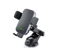 Supporto per smartphone da auto con caricatore wireless e morsetto automatico per cruscotto - nero