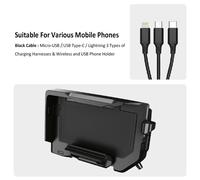 Supporto Per Smartphone Per Moto Caricatore Senza Fili USB Veloce Nero