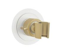 Supporto per soffione doccia 360°, supporto per doccette in plastica per il montaggio senza foratura con speciale cuscinetto adesivo su superfici lisce, (L/D x H): Ø 8 x 7,5 cm, oro