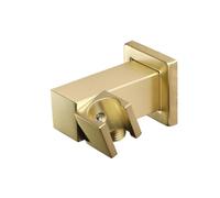Supporto per soffione doccia a mano per bagno connettore a parete in ottone a gomito (spazzola dorata)