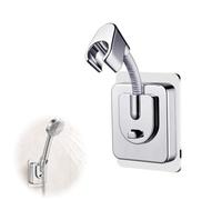 Supporto per soffione doccia a ventosa a 360° girevole, senza foratura, 10 | Gancio integrato, finitura cromata antiruggine,Installazione senza danno,Compatibile con superfici liscie
