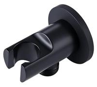 Supporto per soffione Doccia a Ventosa, Supporto for soffione Doccia a Parete in Ottone Nero con Flangia for doccetta