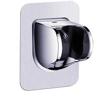 Supporto per soffione doccia, adesivo forte, regolabile, senza fori, staffa di montaggio a parete (argento)