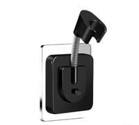 Supporto per soffione doccia auto regolabile per montaggio a parete, installazione senza trapano, compatibile con più design di soffione (nero)