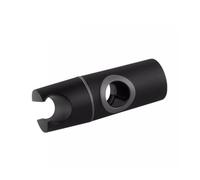 Supporto per soffione doccia, in ABS nero, rotazione a 360°, asta di sollevamento, staffa regolabile (nero, 25 mm)