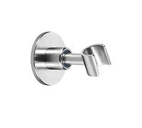 Supporto per soffione doccia in acciaio inox, 360° adesivo regolabile per doccetta e bidet, 1 pezzo, colore: argento