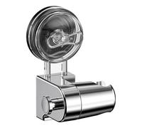 Supporto per soffione doccia non permanente con forte aspirazione per superfici lisce (argento)