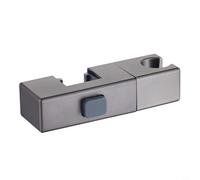 Supporto per soffione doccia, quadrato, regolabile, senza smontaggio, in plastica ABS, cromato, per tubo quadrato da 30 x 18 mm, colore grigio