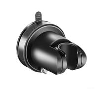 Supporto per soffione doccia rimovibile con angolo regolabile, staffa di montaggio a parete in plastica ABS cromata lucidata, forte ventosa in silicone da 6,9 cm per piastrelle lisce, (nero)