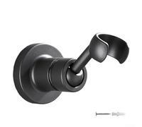 Supporto per soffione doccia rotante a 360 gradi, staffa regolabile in rame con vite, adatta per soffioni doccia standard da bagno 9,8 x 5 cm, installazione fai da te multipla (grigio)