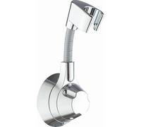 Supporto per soffione doccia senza foratura, staffa per doccetta regolabile a 360 gradi in ABS, montaggio a parete, argento