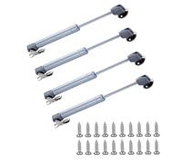 Supporto per sollevamento di sicurezza con cerniera a gas, 80 N/8,2 kg, apertura e ammortizzazione morbida, supporto telescopico per porta dell'armadio in gomma, lunghezza 15,2 cm, set da 4, Siver