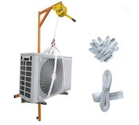 Supporto per Sollevatore per condizionatore e verricello Manuale, Strumento di Sollevamento da 3HP/5HP, Supporto per unità Esterna per impieghi gravosi con verricello AUT
