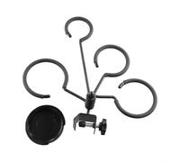 Supporto per Sordine Portatile Nero per Tromba Cornetta Trombone - Rack Girevole 3 Posti in Gomma Antiscivolo 24x19cm