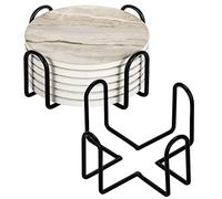 Supporto per sottobicchiere, 2 Pezzi Metallo Sottobicchieri Titolari Quadrato Bevanda Tazza Rack Supporto Supporto in Ferro Metallo Supporto per Sottobicchieri Rotondi e Quadrati Su Cucina,Soggiorno