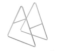 Supporto per sottobicchieri in ferro a forma di triangolo, progettato per organizzare più sottobicchieri in cucina o in soggiorno (argento S)