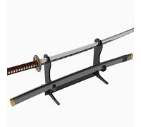 Supporto per spada, gancio per spada, espositore per spada da samurai a due strati in acrilico, supporto per tutte le spade (Nero)