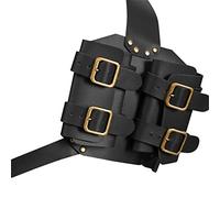 Supporto per spada medievale in pelle, con doppia spada, in pelle PU, cintura per spada medievale, porta spada, cintura in pelle, costume per Halloween, vestito da donna e uomo