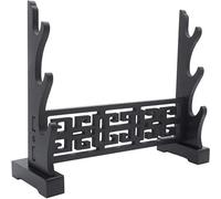 Supporto per spada scavato Supporto per spada Tai Chi nero Supporto per arma Supporto per spada giapponese Samurai Rack Rack e supporto per spada standard Supporto per spada a strati （3Tier）