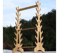 Supporto per Spada, Supporto in Legno Multistrato da Pavimento, Supporti Verticali per Esposizione di Spade, Supporti per flauti, Supporto per canne da Pesca e Spade Laser e Spade da Samurai