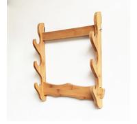 Supporto per Spada, Supporto per Katana, espositore per Katana e wakizashi per Arti Marziali, Compatibile con Tutte Le Spade, da 1 a 12 Ripiani (Colore Legno, 3 Ripiani)