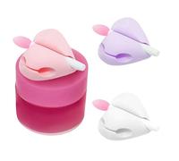 Supporto per spatola compatibile con supporti per maschere per labbra, 3 supporti e 3 spatole, supporto protettivo in silicone compatibile con applicatore per maschera per labbra (3 pezzi)