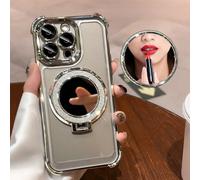Supporto per specchio da trucco magnetico anti-caduta trasparente, compatibile con iPhone 17/6/7/8/X/XS/XR/11/12/13/14/15/16e, Galaxy S22/23/24, A04/05/06/A07/A17/A14/A15/A16/A24/A25/A34, Note 7/8/9/1