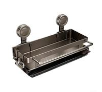 Supporto per spugna in acciaio inox per lavello da cucina, con vassoio di scarico rimovibile, supporto a ventosa, supporta bottiglie di sapone, spugne e tappo per lavello insieme (C)