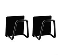 Supporto per spugna in metallo con ventosa per lavello da cucina, organizer per lavello, con efficace design drenante, gancio per montaggio a parete salvaspazio (nero)