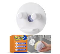 Supporto per spugna per Scrub Daddy Mommy, per bagno e cucina, con ventosa, lavabile in lavastoviglie (spugne non incluse), bianco, confezione da 1