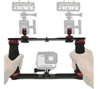 Supporto per stabilizzatore subacqueo in lega di alluminio, supporto per luce video, luce subacquea, supporto con due maniglie a sfera da 2,5 cm per action cam e qualsiasi altra fotocamera con foro
