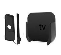 Supporto per staffa per montaggio a muro con BONUS REMOTE CASE per Apple TV 4th / 4K 5th Gen. (Nero)
