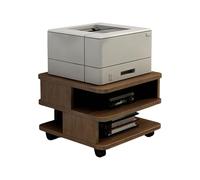 Supporto per stampante a 2 livelli con ruote in gomma, carrello multifunzione per ufficio nizer per casa e studio, soluzione di archiviazione compatta gialla 40 x 40 x 30 cm