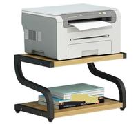 Supporto per stampante a 2 ripiani per scrivania, piccolo tavolo per stampante, fax, scanner e file, ripiano per stampante compatta (50 x 32 x 37 cm), soluzione salvaspazio da scrivania