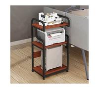 Supporto per stampante a 3 livelli mobile con supporto per stampante con pavimento rotante, trituratore da scrivania per PC, supporto per host regolabile su ruote per forniture per ufficio Fax-F-3