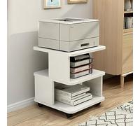 Supporto per stampante compatto con contenitore, legno facile da pulire, bordi arrotondati, ideale per mobili per casa e ufficio, adatto a stampanti e accessori, 50 x 50 x 50 cm, colore A