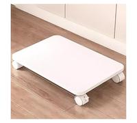 Supporto per stampante compatto con ruote bloccabili sotto la scrivania, supporto per stampante per casa e ufficio, bianco (D-50 x 35), design salvaspazio