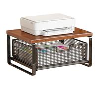 Supporto per stampante con contenitore, organizer regolabile a doppio livello, 37 x 25 x 19 cm, tavolo per stampante domestica, per forno, caffettiera, tostapane, casa, ufficio, cucina