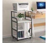 Supporto per stampante con vano portaoggetti, grande carrello da pavimento con ruote, supporto per computer, per stampante per l'ufficio domestico, porta-fax, scanner e raccoglitori(Multi-colored)