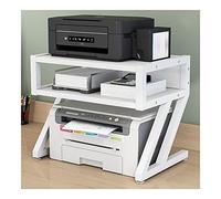 Supporto per stampante in metallo a 2 ripiani salvaspazio per ufficio, per stampanti, fotocopiatrici e scanner, per uso domestico e ufficio