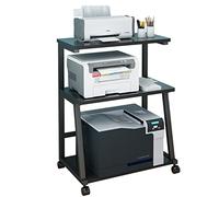 Supporto per stampante mobile a 3 ripiani con ruote, moderno ripiano girevole per casa, ufficio, organizer multiuso per scanner, fax e altro ancora