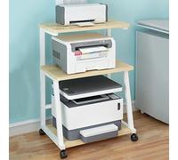 Supporto per stampante mobile a 3 ripiani con ruote, moderno ripiano girevole per casa, ufficio, organizer multiuso per scanner, fax e altro ancora