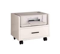 Supporto per stampante mobile con cassetto bianco mensola per stampante compatta Soluzione di archiviazione per ufficio Supporto per stampante da comodino Supporto per stampante sotto la scrivania